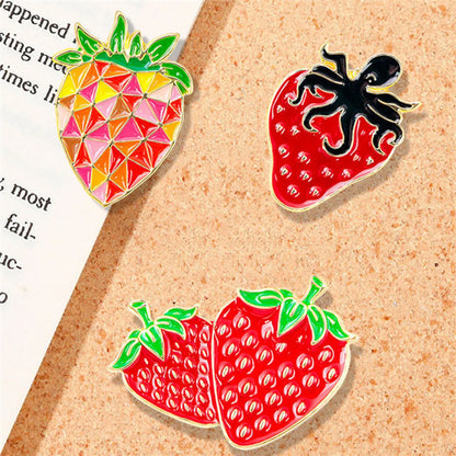 Cartoon Style Cute Pastoral Animal Fruit Alloy Stamping Stoving Varnish Plating Unisex Brooches