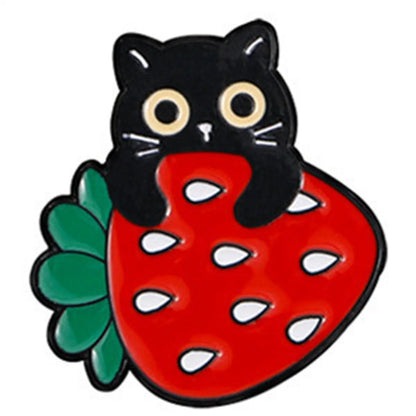 Cartoon Style Cute Pastoral Animal Fruit Alloy Stamping Stoving Varnish Plating Unisex Brooches