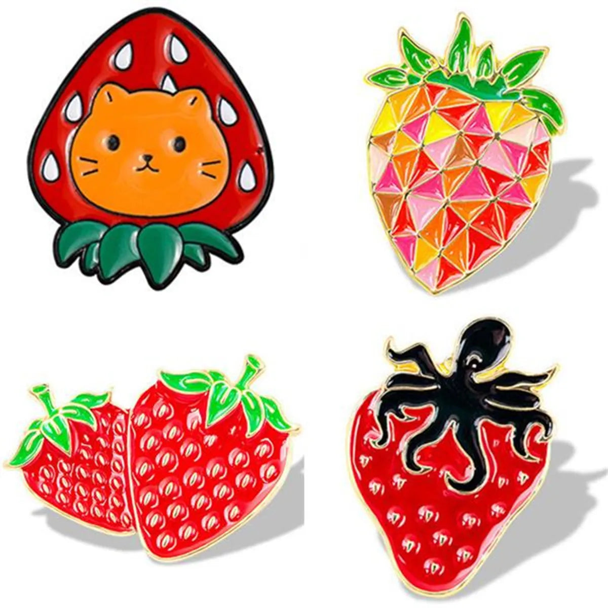 Cartoon Style Cute Pastoral Animal Fruit Alloy Stamping Stoving Varnish Plating Unisex Brooches