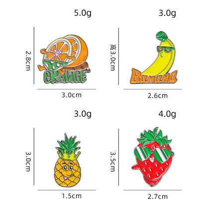 Cartoon Style Cute Pastoral Animal Fruit Alloy Stamping Stoving Varnish Plating Unisex Brooches