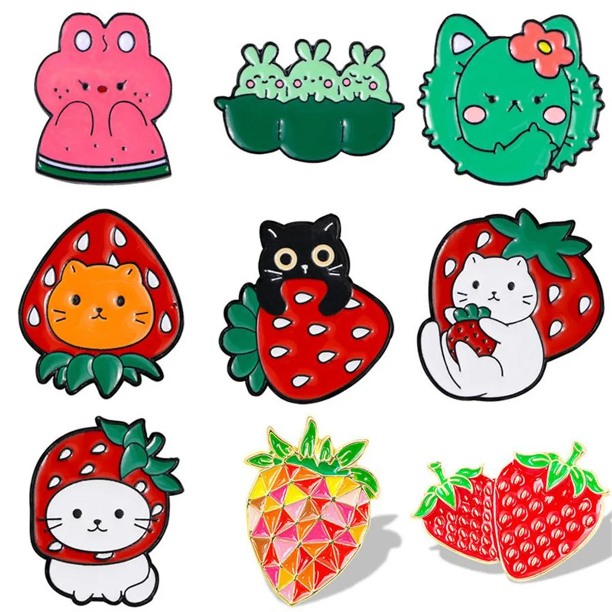 Cartoon Style Cute Pastoral Animal Fruit Alloy Stamping Stoving Varnish Plating Unisex Brooches