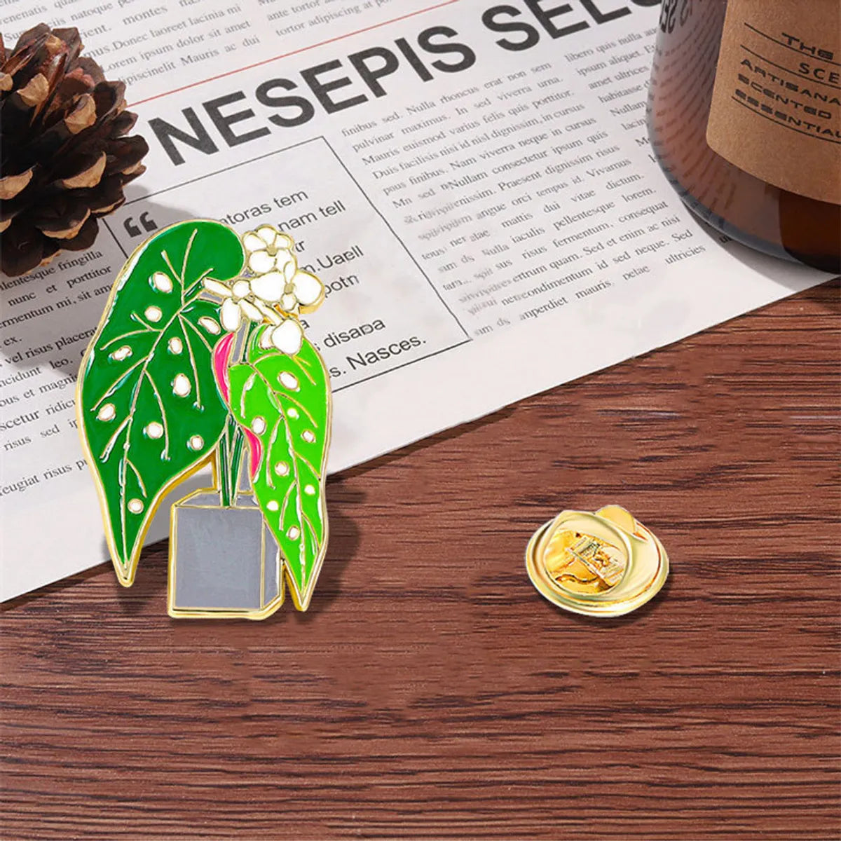 Cartoon Style Cute Pastoral Leaves Plant Alloy Enamel Plating Unisex Brooches