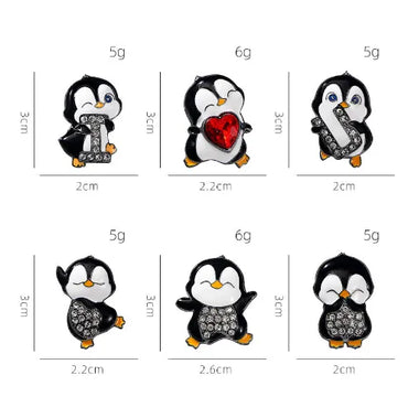 Cartoon Style Cute Penguin Animal Alloy Stoving Varnish Plating Inlay Rhinestones Zircon Unisex Corsage Brooches Collar Pin