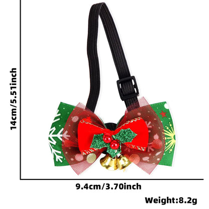 Cartoon Style Cute Polyester Christmas Santa Claus Bow Knot Elk Pet Collar