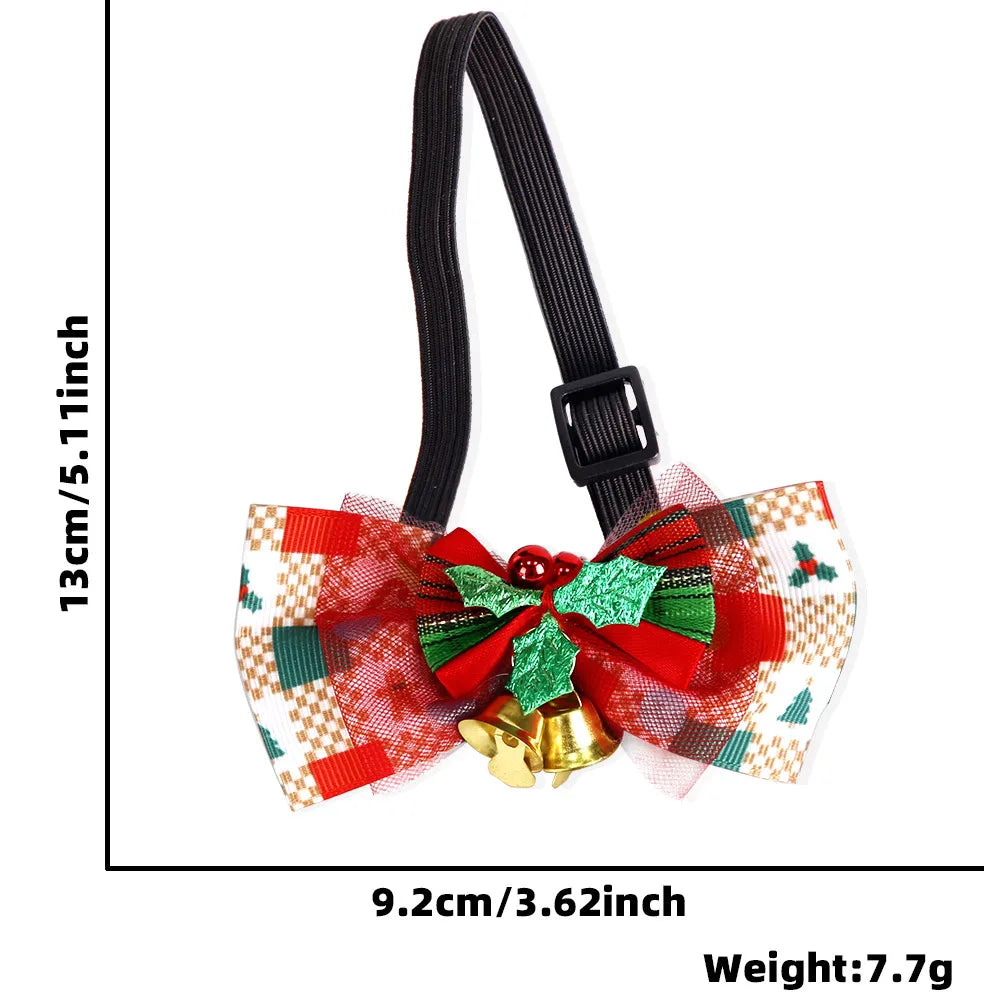 Cartoon Style Cute Polyester Christmas Santa Claus Bow Knot Elk Pet Collar