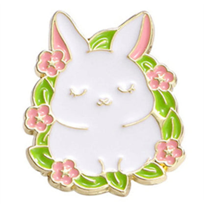 Cartoon Style Cute Rabbit Animal Panda Alloy Stamping Stoving Varnish Plating Unisex Brooches Collar Pin