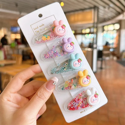 Cartoon Style Cute Rabbit Cartoon Fruit Plastic Sequins Hair Clip