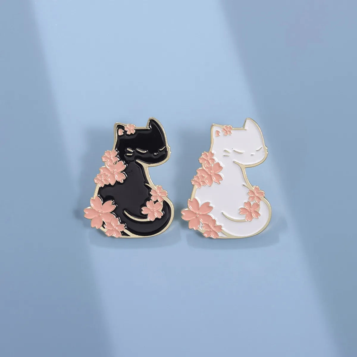 Cartoon Style Cute Simple Style Cat Flower Zinc Alloy Stoving Varnish Plating Unisex Brooches