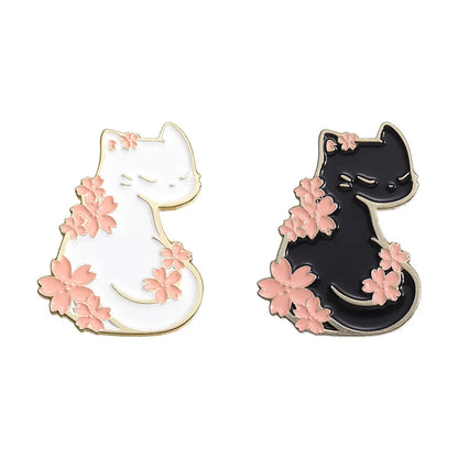 Cartoon Style Cute Simple Style Cat Flower Zinc Alloy Stoving Varnish Plating Unisex Brooches