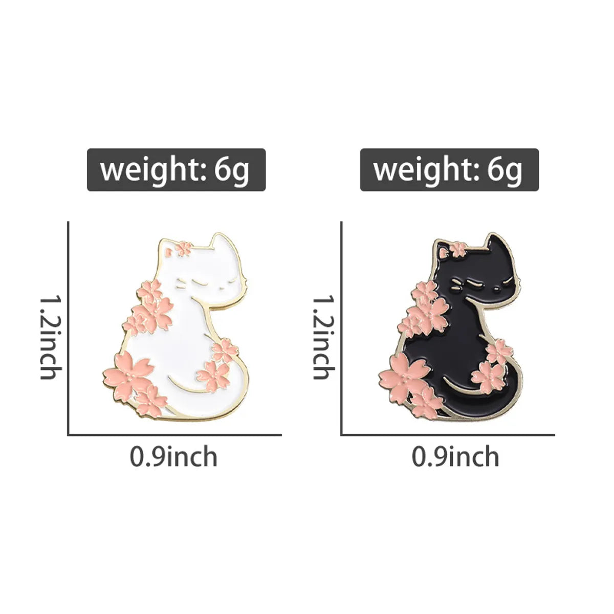 Cartoon Style Cute Simple Style Cat Flower Zinc Alloy Stoving Varnish Plating Unisex Brooches