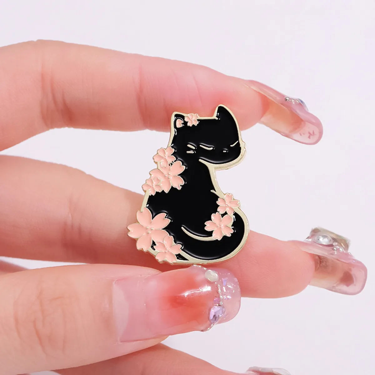 Cartoon Style Cute Simple Style Cat Flower Zinc Alloy Stoving Varnish Plating Unisex Brooches