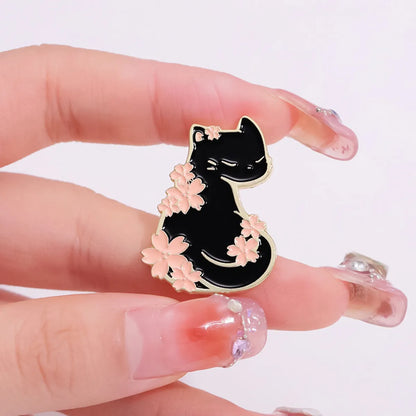 Cartoon Style Cute Simple Style Cat Flower Zinc Alloy Stoving Varnish Plating Unisex Brooches