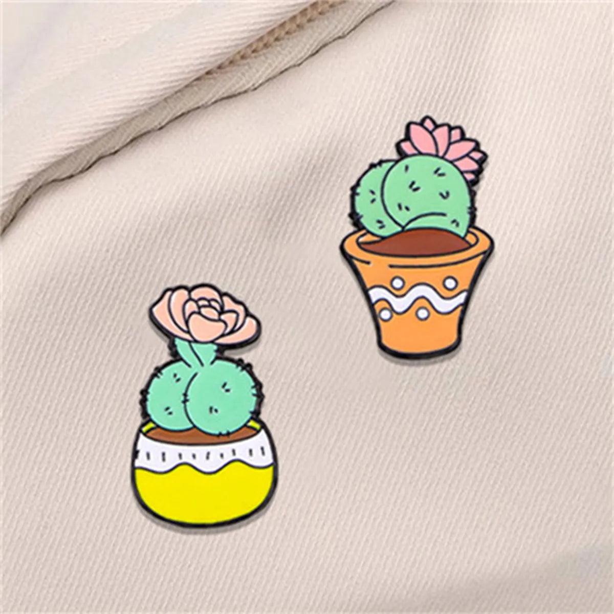 Cartoon Style Cute Streetwear Cactus Skull Alloy Stamping Stoving Varnish Plating Unisex Brooches Collar Pin