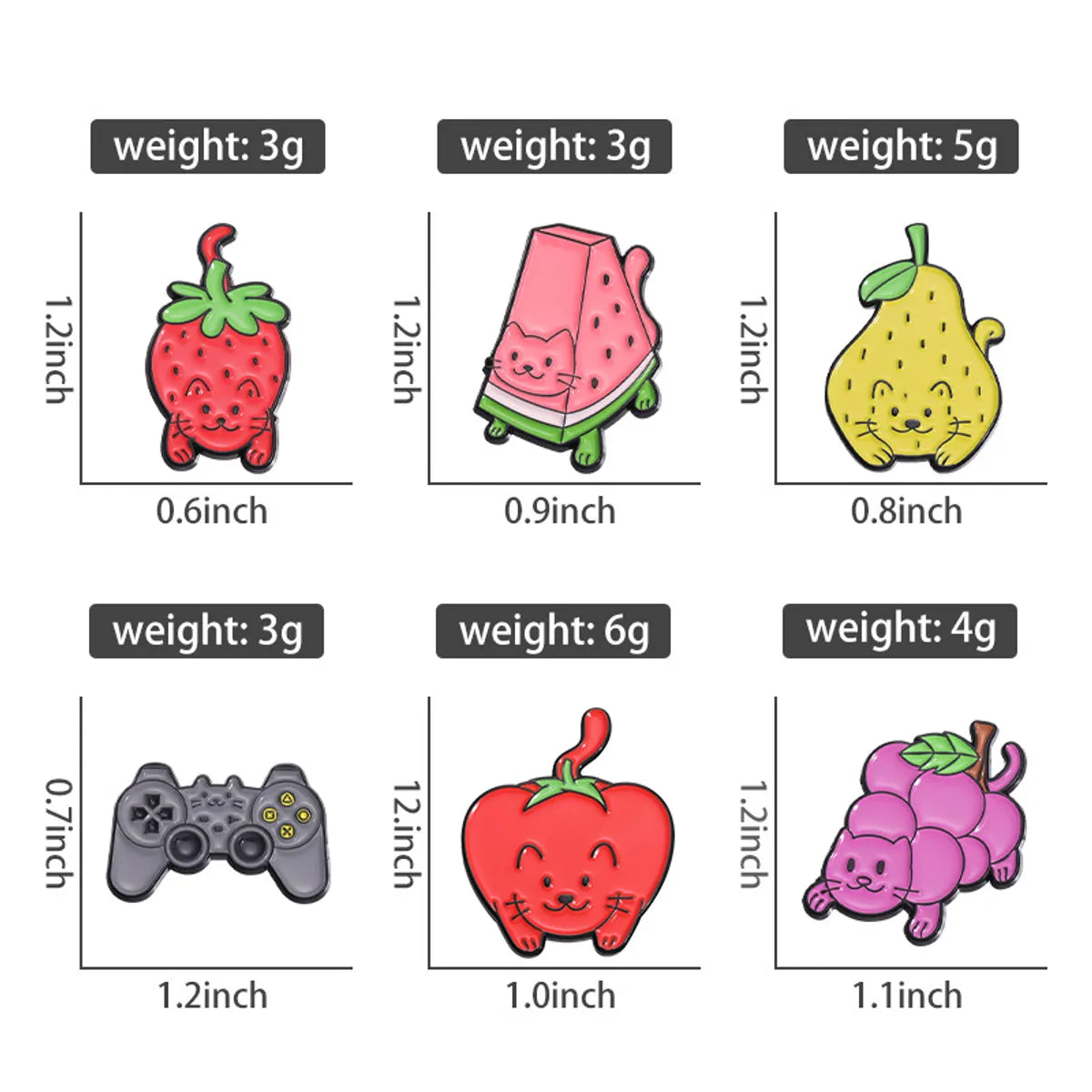 Cartoon Style Cute Sweet Fruit Strawberry Watermelon Zinc Alloy Plating Unisex Brooches