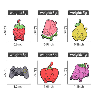 Cartoon Style Cute Sweet Fruit Strawberry Watermelon Zinc Alloy Plating Unisex Brooches