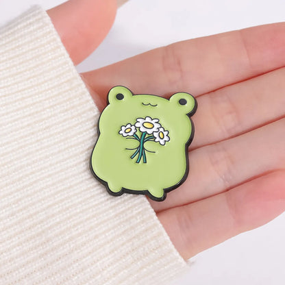 Cartoon Style Cute Sweet Hedgehog Swan Frog Alloy Plating Unisex Brooches