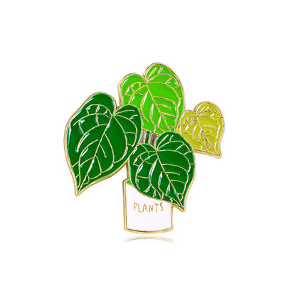 Cartoon Style Cute Sweet Leaf Plant Alloy Enamel Unisex Brooches