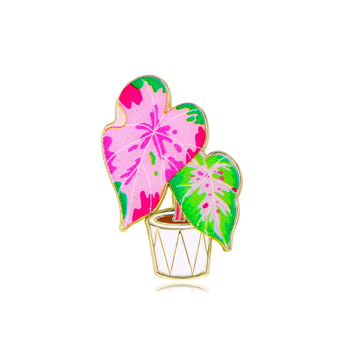 Cartoon Style Cute Sweet Leaf Plant Alloy Enamel Unisex Brooches