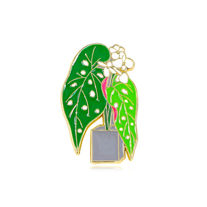 Cartoon Style Cute Sweet Leaf Plant Alloy Enamel Unisex Brooches