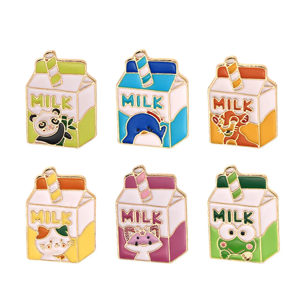 Cartoon Style Cute Sweet Letter Cat Box Alloy Enamel Plating Unisex Brooches Collar Pin