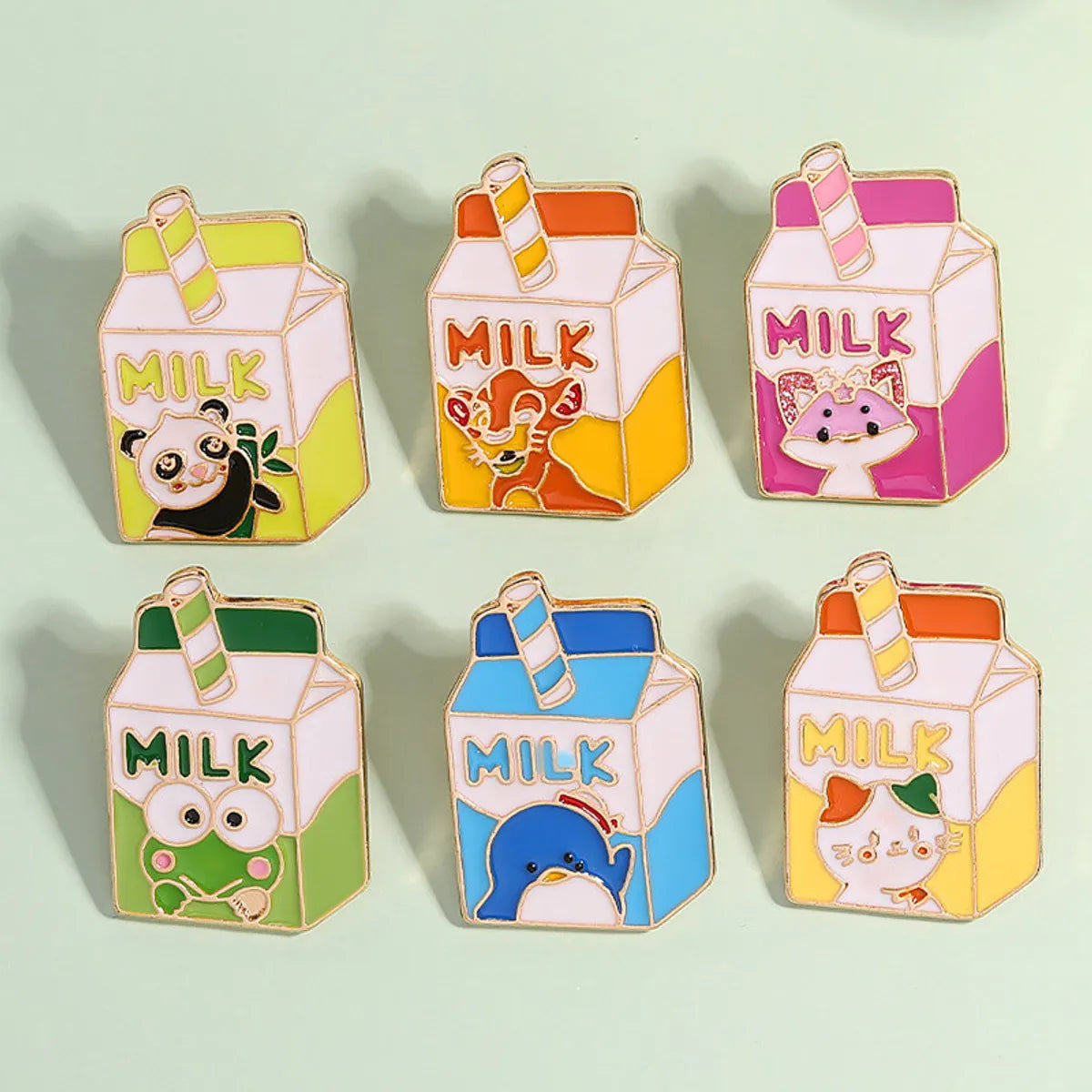 Cartoon Style Cute Sweet Letter Cat Box Alloy Enamel Plating Unisex Brooches Collar Pin