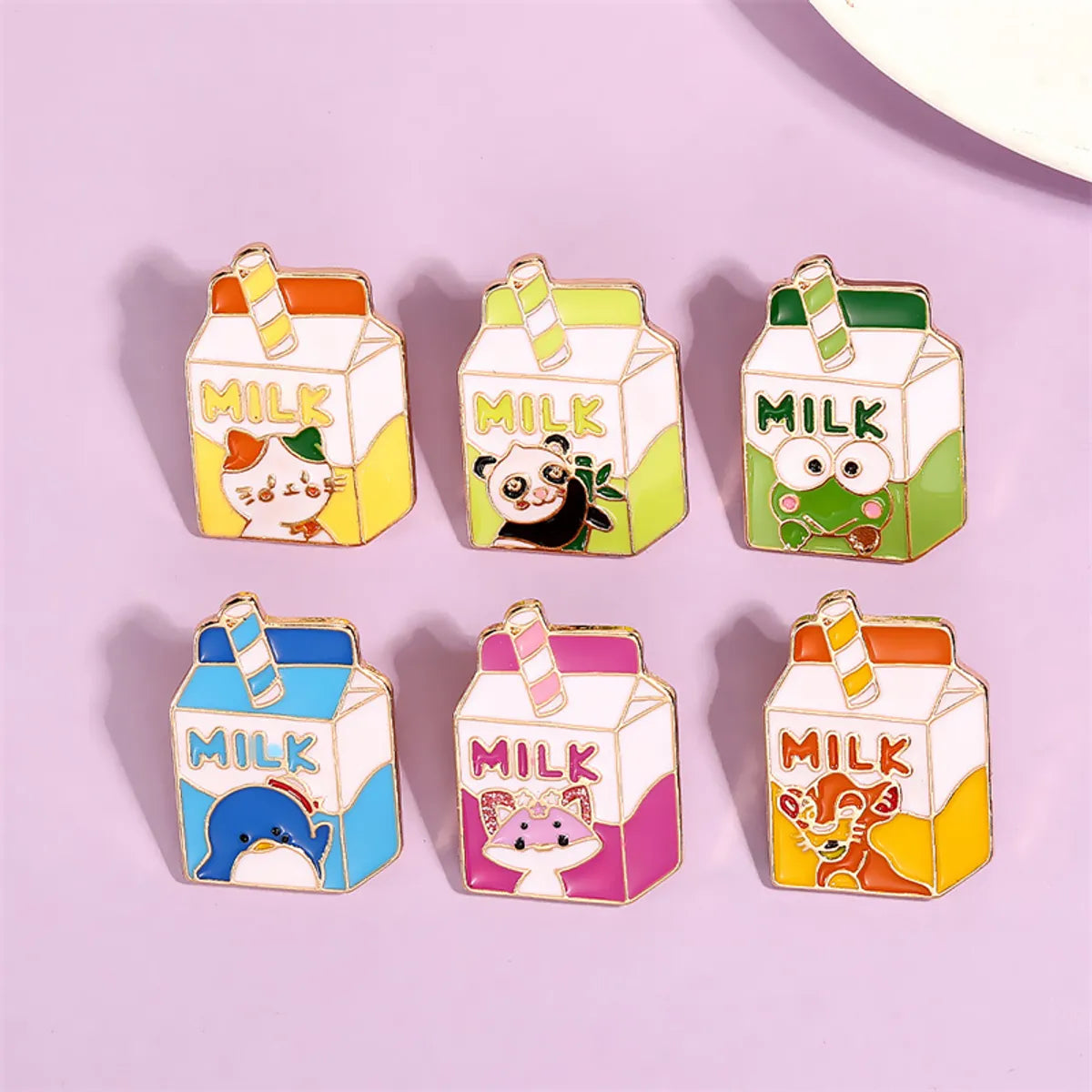 Cartoon Style Cute Sweet Letter Cat Box Alloy Enamel Plating Unisex Brooches Collar Pin