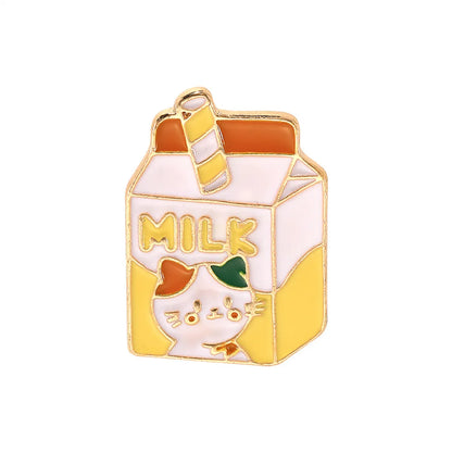 Cartoon Style Cute Sweet Letter Cat Box Alloy Enamel Plating Unisex Brooches Collar Pin