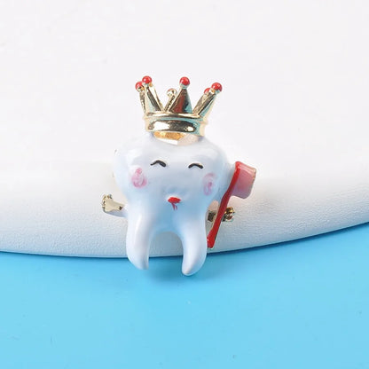 Cartoon Style Cute Teeth Alloy Enamel Women'S Brooches