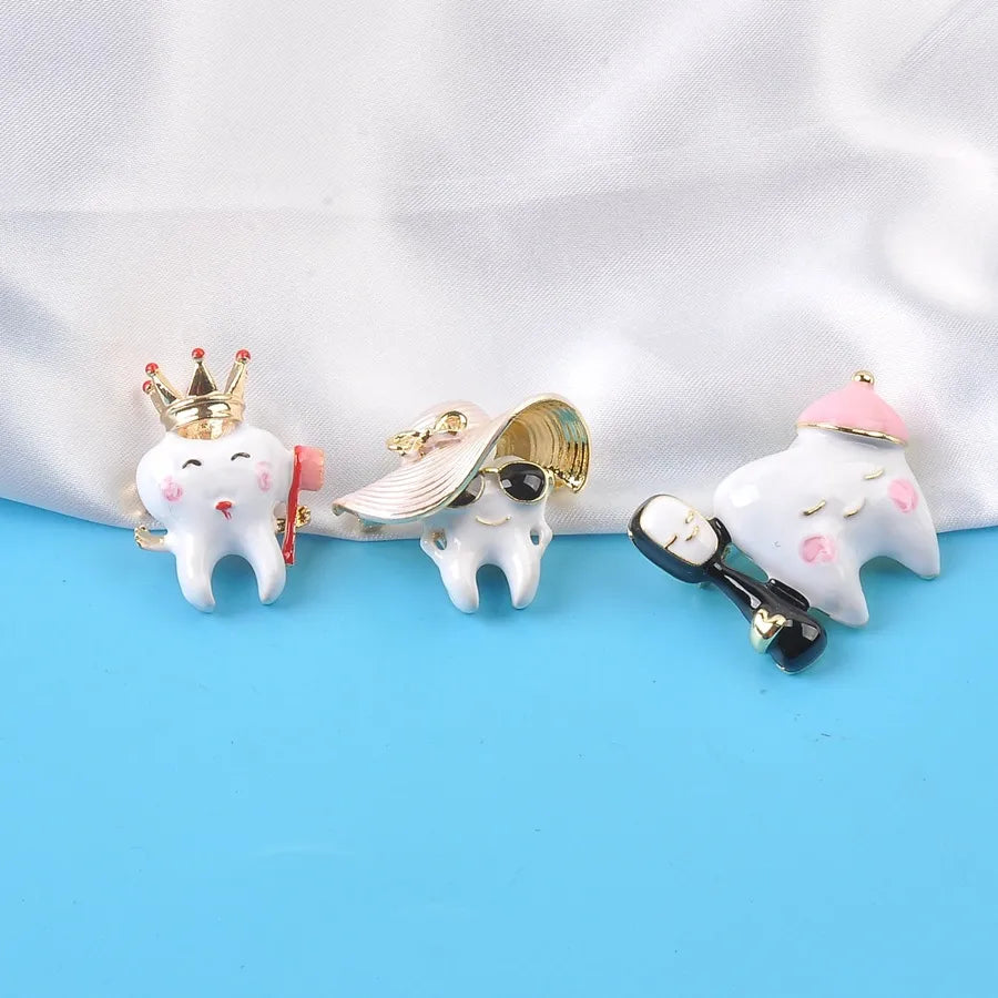 Cartoon Style Cute Teeth Alloy Enamel Women'S Brooches