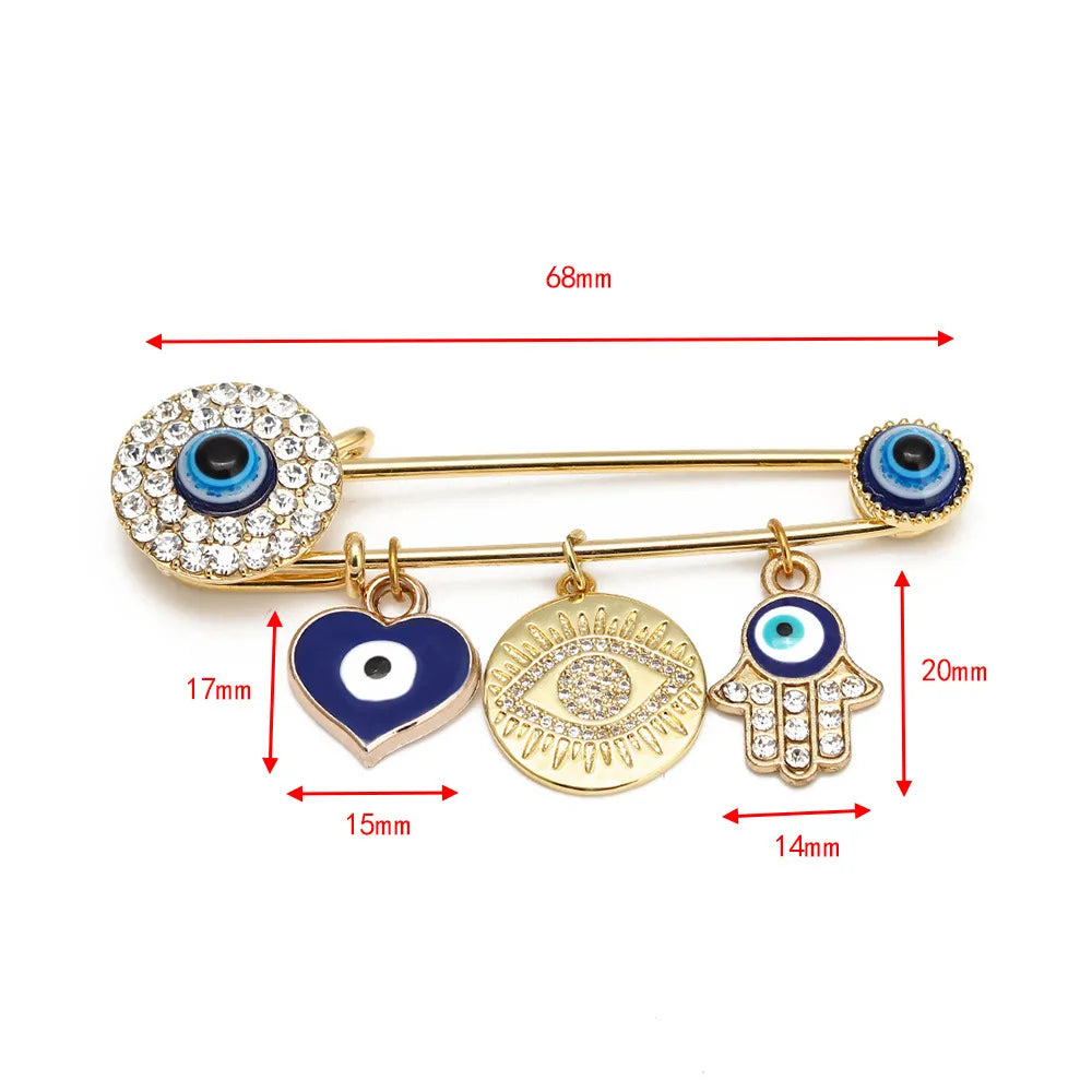 Cartoon Style Devil'S Eye Alloy Inlay Rhinestones Women'S Brooches