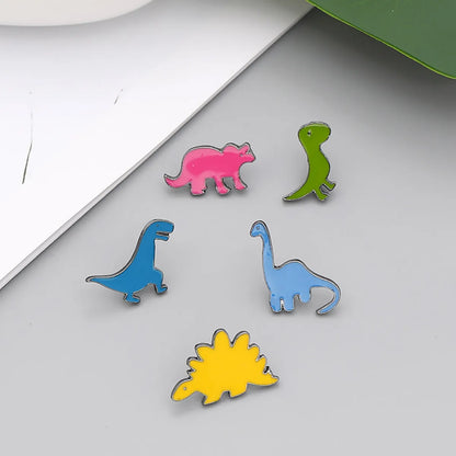 Cartoon Style Dinosaur Alloy Enamel Metal Unisex Brooches