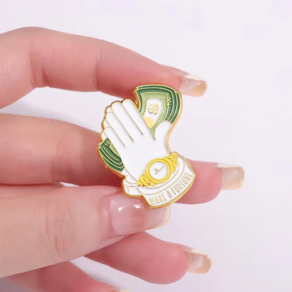 Cartoon Style Dollar Alloy Plating Unisex Brooches