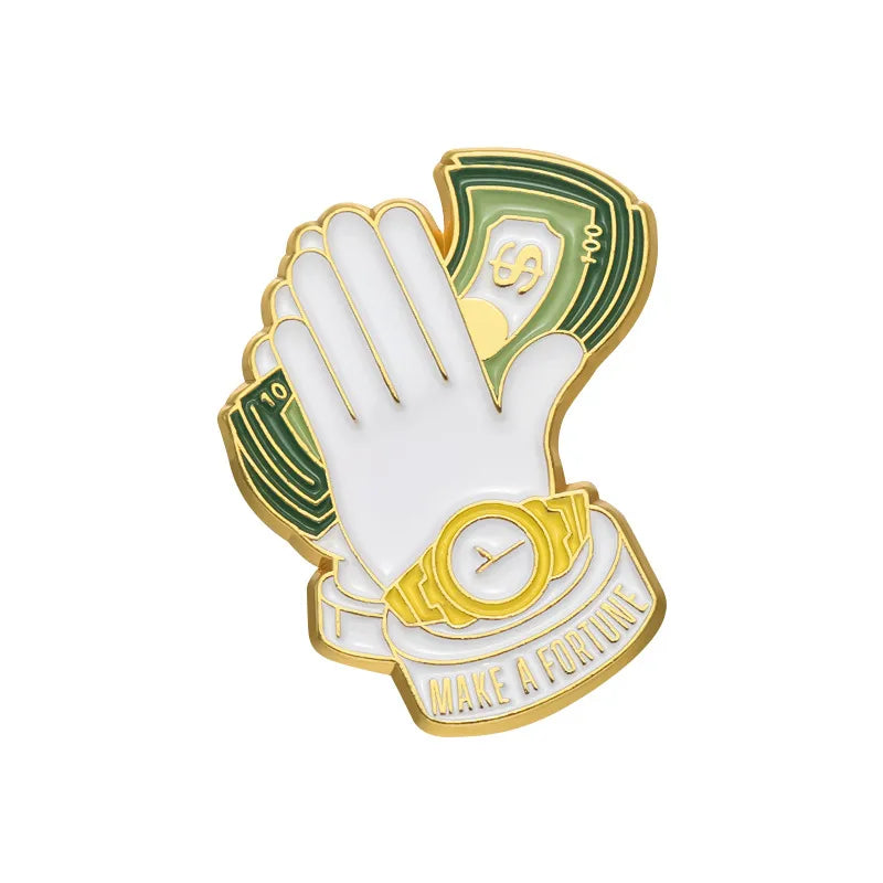 Cartoon Style Dollar Alloy Plating Unisex Brooches