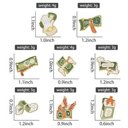 Cartoon Style Dollar Alloy Plating Unisex Brooches