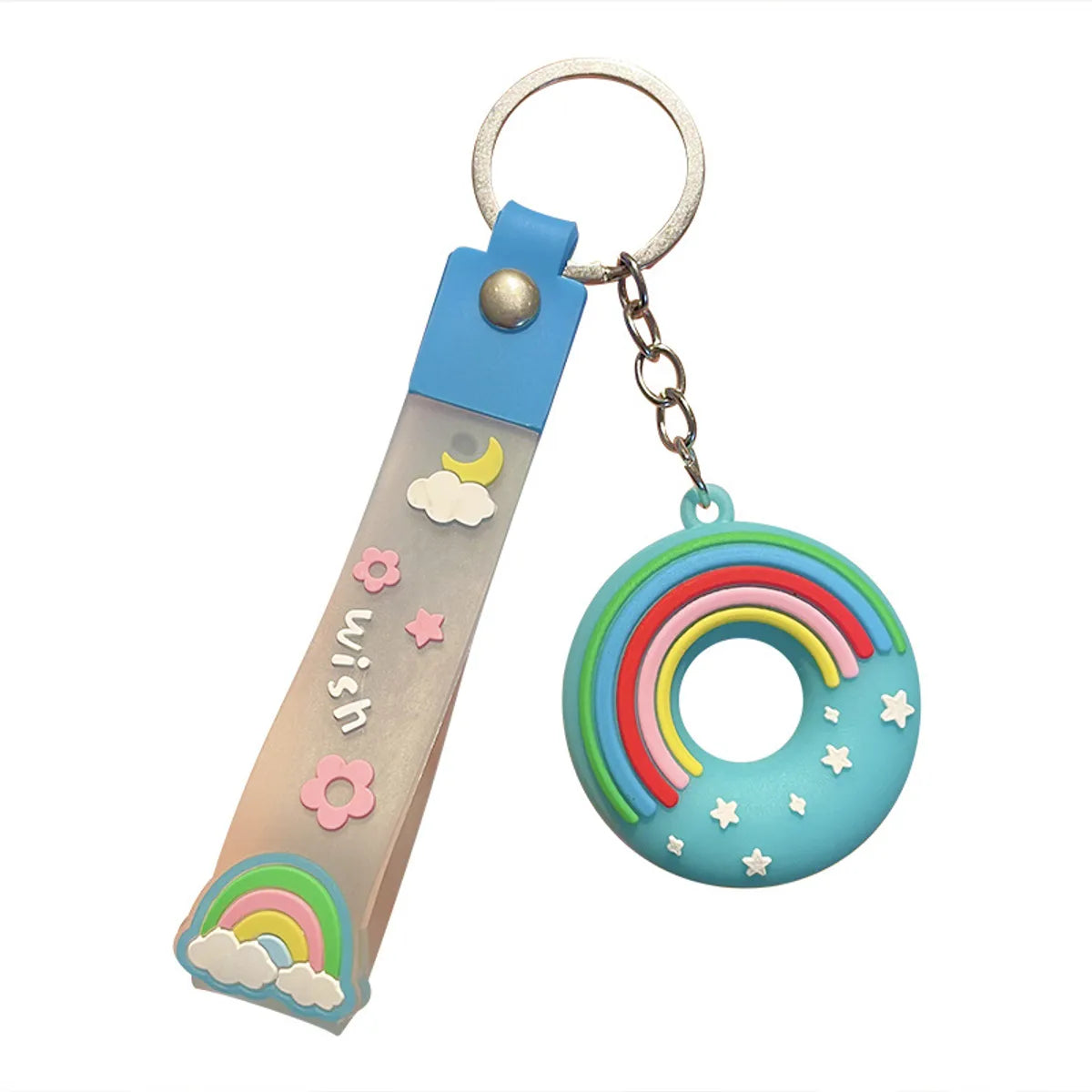 Cartoon Style Donuts Pvc Unisex Bag Pendant Keychain