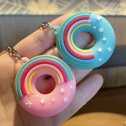 Cartoon Style Donuts Pvc Unisex Bag Pendant Keychain