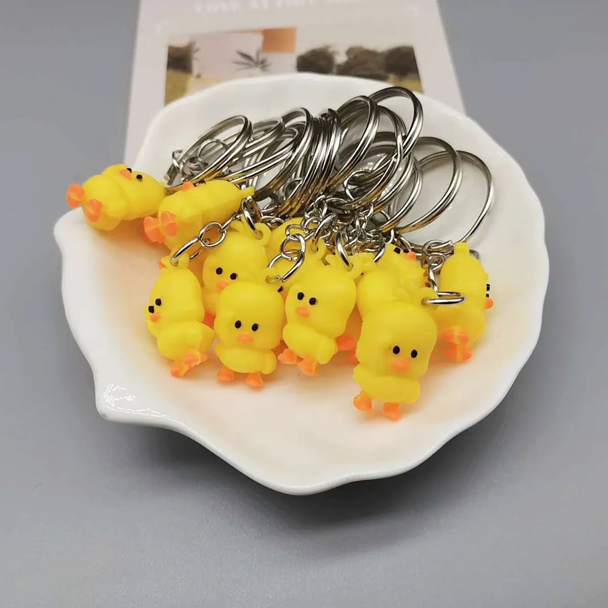 Cartoon Style Duck PVC Unisex Bag Pendant Keychain