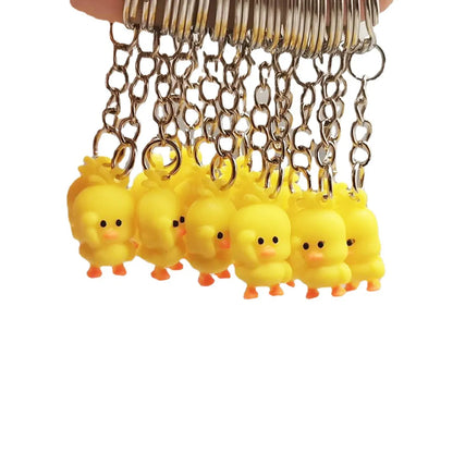 Cartoon Style Duck PVC Unisex Bag Pendant Keychain