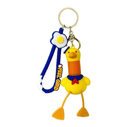 Cartoon Style Duck PVC Unisex Bag Pendant Keychain