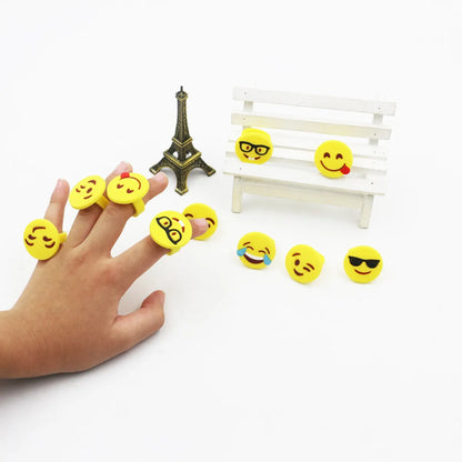 Cartoon Style Emoji Face Epoxy Rings