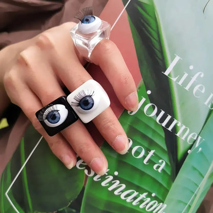 Cartoon Style Eye Arylic Epoxy Women's Rings