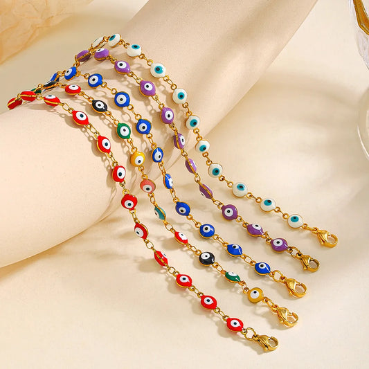 Cartoon Style Eye Stainless Steel Plating Bracelets