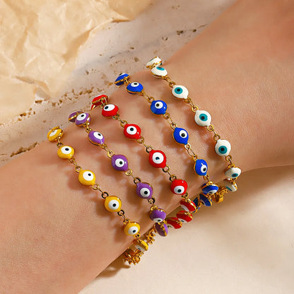 Cartoon Style Eye Stainless Steel Plating Bracelets