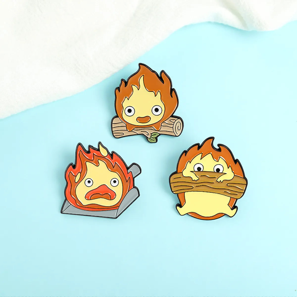 Cartoon Style Flame Alloy Stoving Varnish Unisex Cartoon Brooches