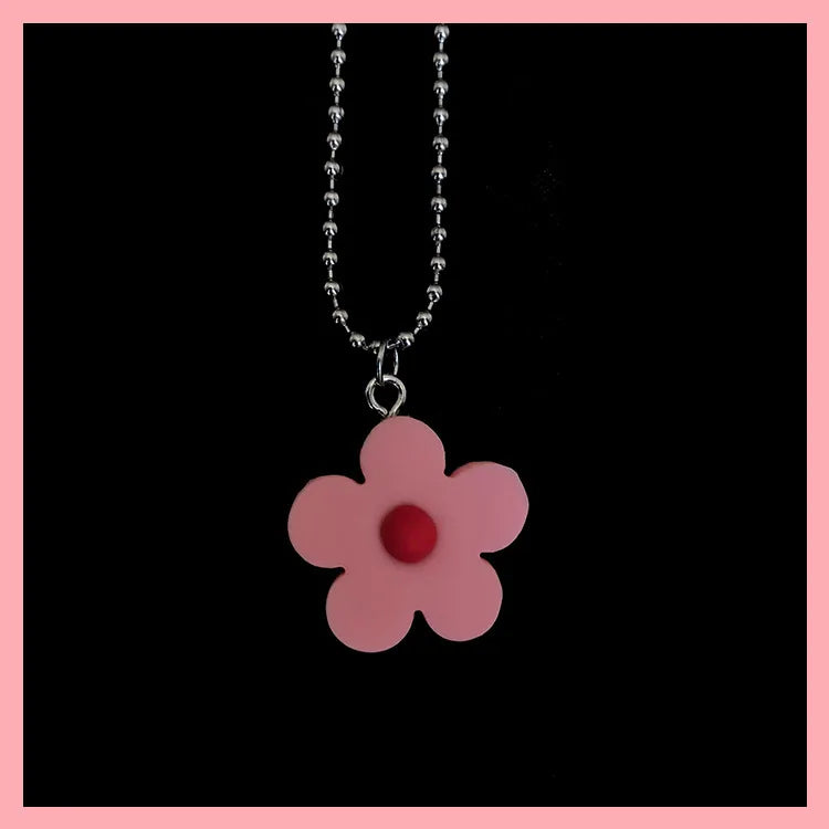 Cartoon Style Flower Plastic Women'S Pendant Necklace 1 Piece