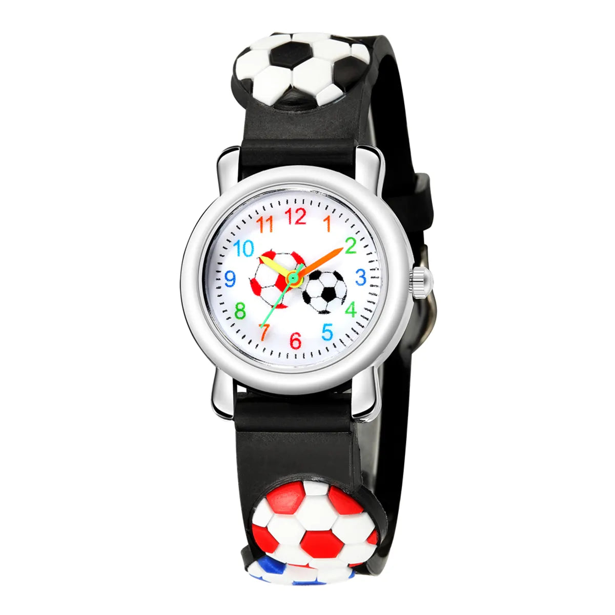 Cartoon Style Football Buckle Quartz Kids Watches