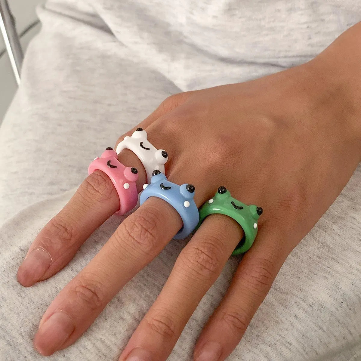 Cartoon Style Frog Women's Rings