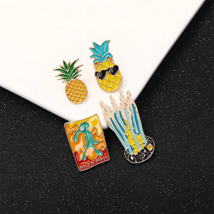 Cartoon Style Fruit Alloy Enamel Unisex Brooches