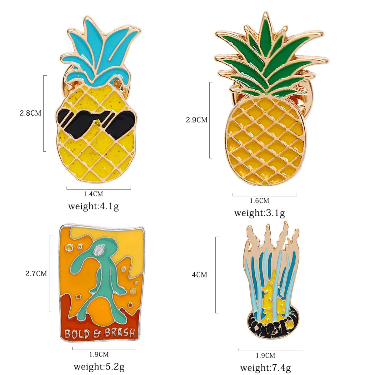 Cartoon Style Fruit Alloy Enamel Unisex Brooches