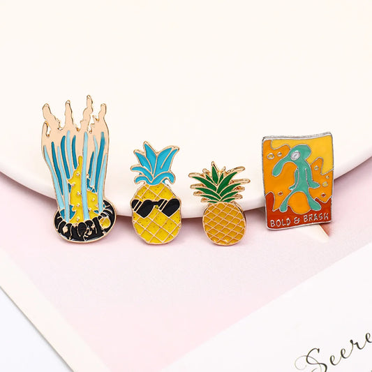 Cartoon Style Fruit Alloy Enamel Unisex Brooches